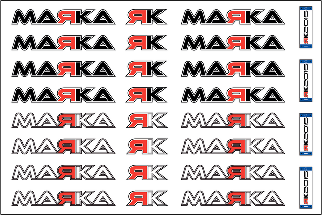 Marka Racing Pre-cut Decal Sheet Marka for Mini-Z 1:28 scale (1 Pcs)