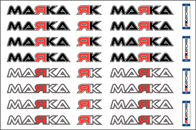 Marka Racing Adesivi Pre-tagliati Marka per Mini-Z Scala 1:28 (1 Pz)