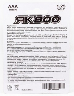 Marka Racing RK800 Batterie AAA ricaricabili Ni-MH (4 Pz)