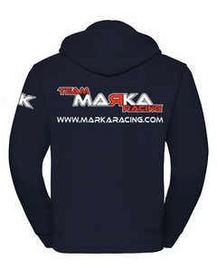 MARKA Felpa con Cappuccio e Zip Marka - Blu Navy (XL)