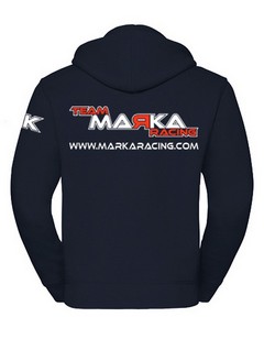 MARKA Felpa con Cappuccio e Zip Marka - Blu Navy (XXXL)