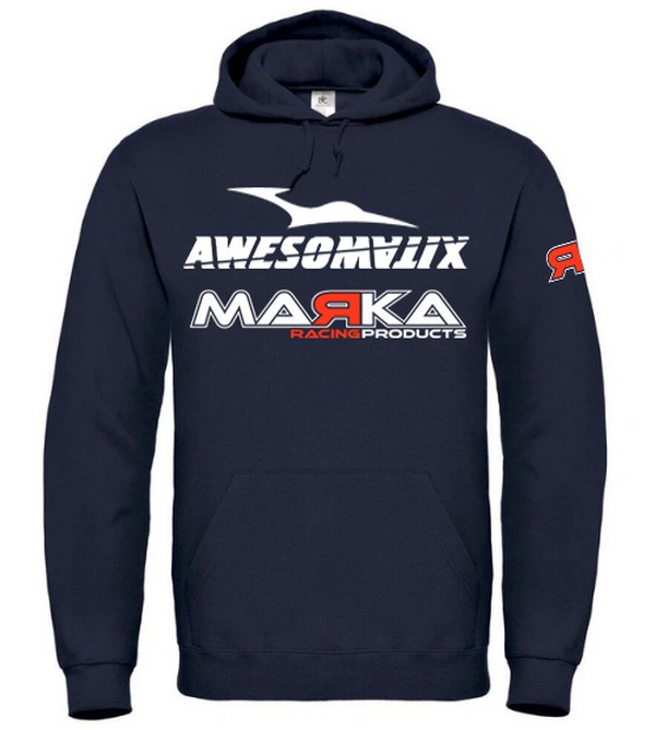 MARKA Felpa con Cappuccio Marka+Awesomatix - Blu Navy (XXXXXL)