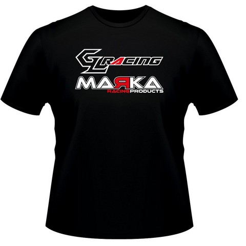 Marka Racing Maglietta Marka + GL Racing - Black (L)