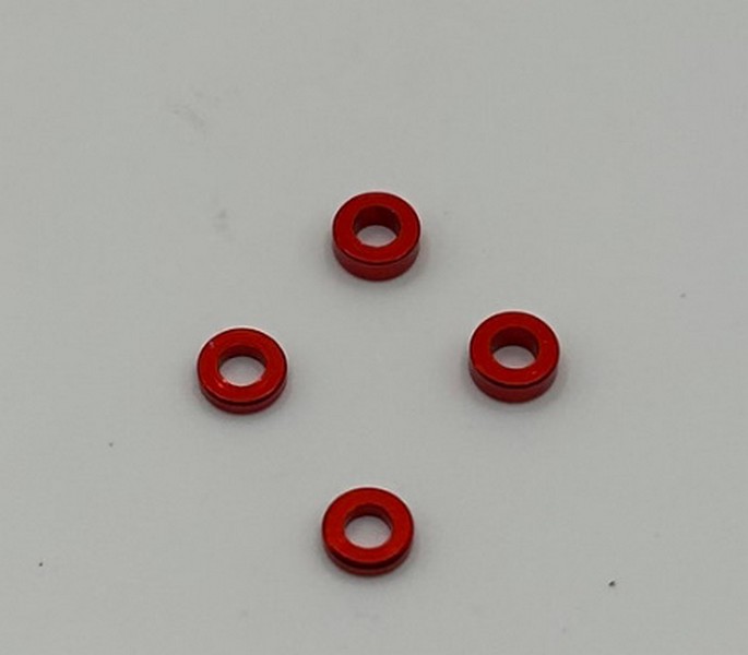 MWX Performance RD4XSH - Red Anodized shims (1 and 1.5mm) 4pcs