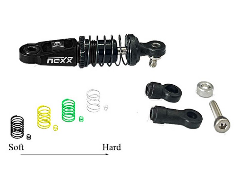 NexxRacing NXUSA-300-60-K - Premium Dual Spring Center Oil Shock - Black