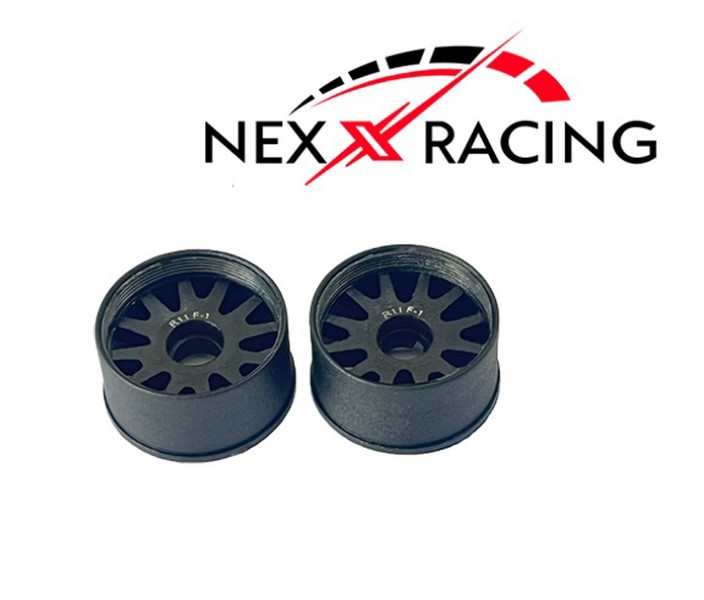 NexxRacing NXUSA-EVO-R+2 - JUD Carbon-fiber RWD Flanged REAR Wheels (2pcs) for Mini-Z - R11 OFFSET +2