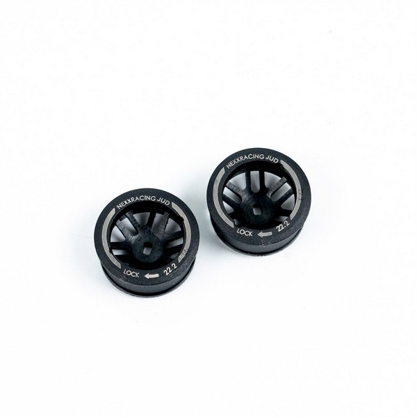 NexxRacing NXUSA-EVOAWD-F+1 - JUD Carbon-fiber AWD Flanged FRONT Wheels (2pcs) for Mini-Z - F8.5 OFFSET +1