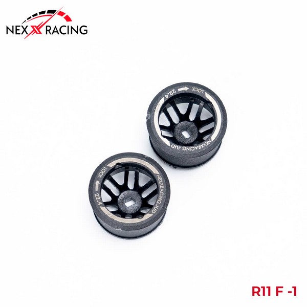 NexxRacing NXUSA-EVOAWD-R+2 - JUD Carbon-fiber AWD Flanged REAR Wheels (2pcs) for Mini-Z - R11 OFFSET +2