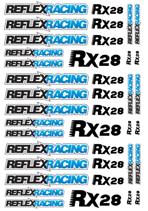 Reflex Racing RX404 - RX28 Mini Sticker Sheet (4"x6")