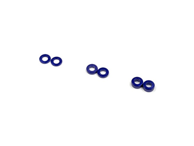 GL Racing 2 x 4 Alum. coller set (0.5/1.0/1.5mm) BLUE