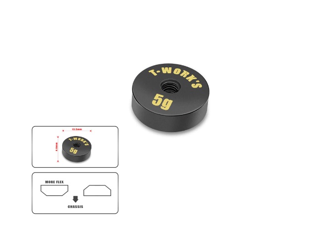 T-Work's TA-066-M - Anodized Precision Balancing Brass Weights 5g ver.2 ( 13.5 x 4.9mm)