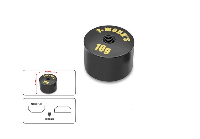 T-Work's TA-067-M - Anodized Precision Balancing Brass Weights 10g Ver.2 ( 13.5 x 9.5mm)