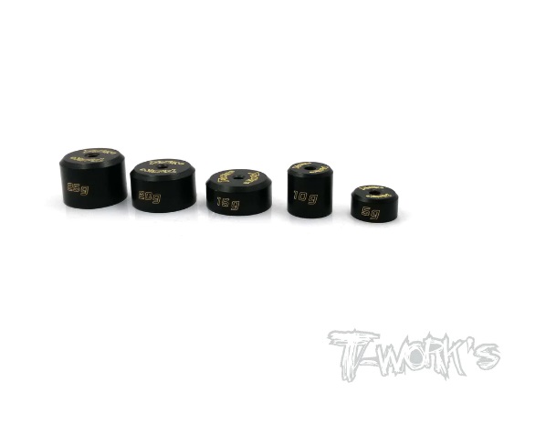 T-Work's TA-081 - Anodized Precision Balancing Brass Weights Set 5,10,15,20,25g each 1pcs