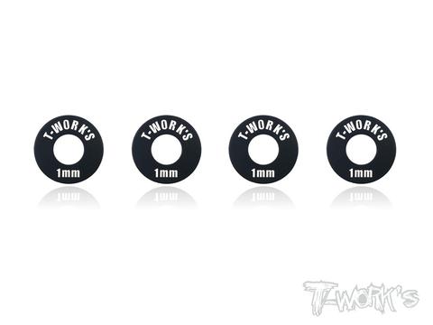 T-Work's TA-102-1BK Aluminum 5mm Bore Wheel Shim 1mm 4 pcs ( Black )