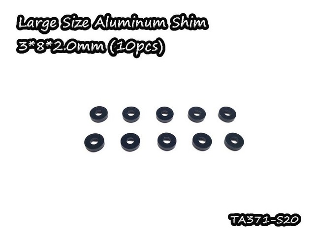 Vigor TA371-S20 - Large Size Aluminum Shim 3*8*2.0mm(10)