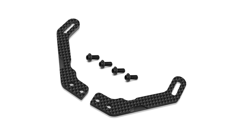 T-Work`s TE-X4-E-V2 - Graphite Rear Body Post Plate Set V2 for Xray X4-2022 + 23