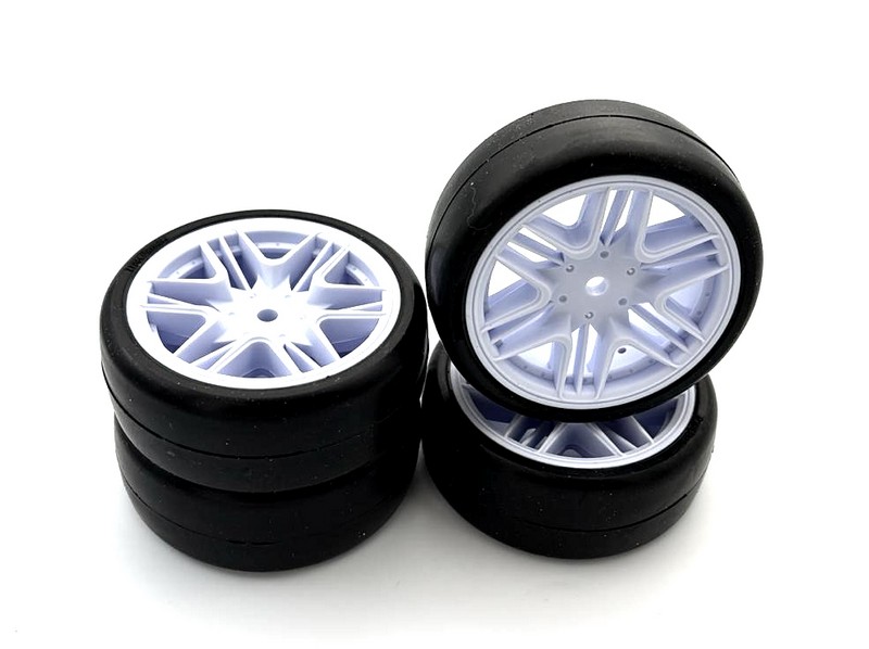 Team Powers 1:10 Touring Car Rubber Tire Set 6 Spoke (Pre-Glued,24M)
