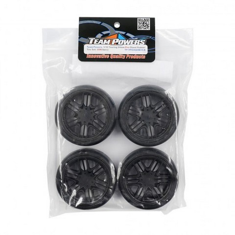 Team Powers 1:10 Touring Car Rubber Tire Set 6 Spoke (Pre-Glued,36M)