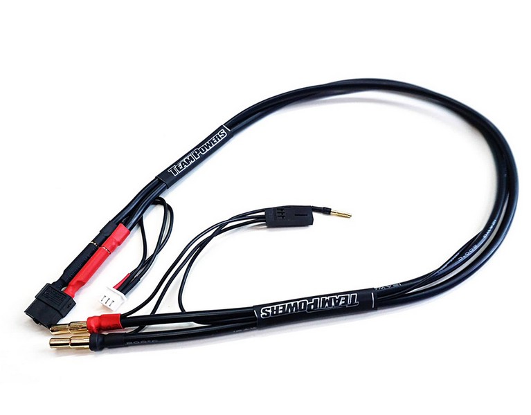 Team Powers xT60/4mm Plug Multi-Function Charging Cable (500mm wire length, 4/5mm bullets with balancer and radio battery plug)