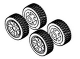 Turbo Racing 760012 - Wheel + Tires (4 Pcs)