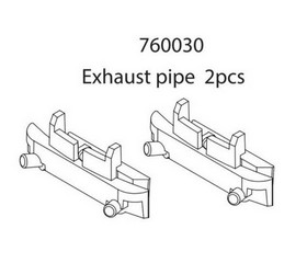 Turbo Racing 760030 - Exhaust pipe (2 pcs)