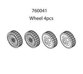 Turbo Racing 760041 - Wheel + Tires for C71 (4 Pcs)