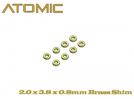 Atomic TS-160 - 2.0 x 3.8 x 0.8mm Brass Shim (8 pcs)
