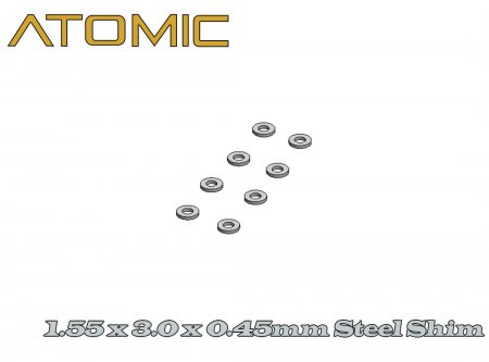 Atomic TS-161 - 1.55 x 3.0 x 0.45mm Steel Shim (8 pcs)