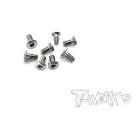 T-Work's TSS-306LP - 3mm x 6mm Titanium Hex. Socket Head Low Profile Half Thread Screws (8pcs)