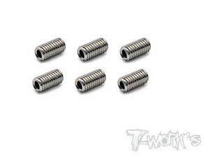 T-Work's TSS-306S - 3mm x 6mm 64 Titanium Hex. Socket Set Screw (6pcs)