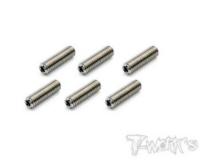 T-Work's TSS-310S - 3mm x 10mm 64 Titanium Hex. Socket Set Screw (6pcs)