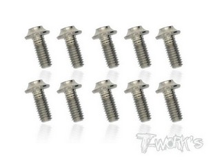 T-Work's TSS-310U - 3mm x 10mm 64 Titanium Hex. Socket UFO Head Screw (10pcs)