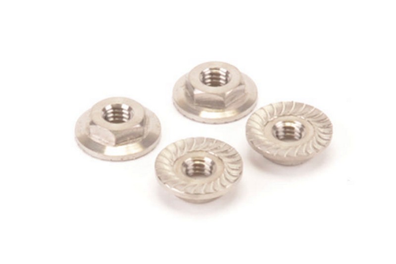 Schumacher U7400 - Titanium Low Profile M4 Serrated Nut (pk4)