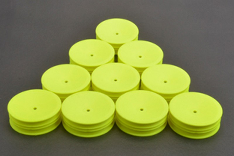 Schumacher U7455 - 1:10 Offroad Front 2WD Rims - 12mm Hexagon Slim - Neon Yellow - (5 Pairs)