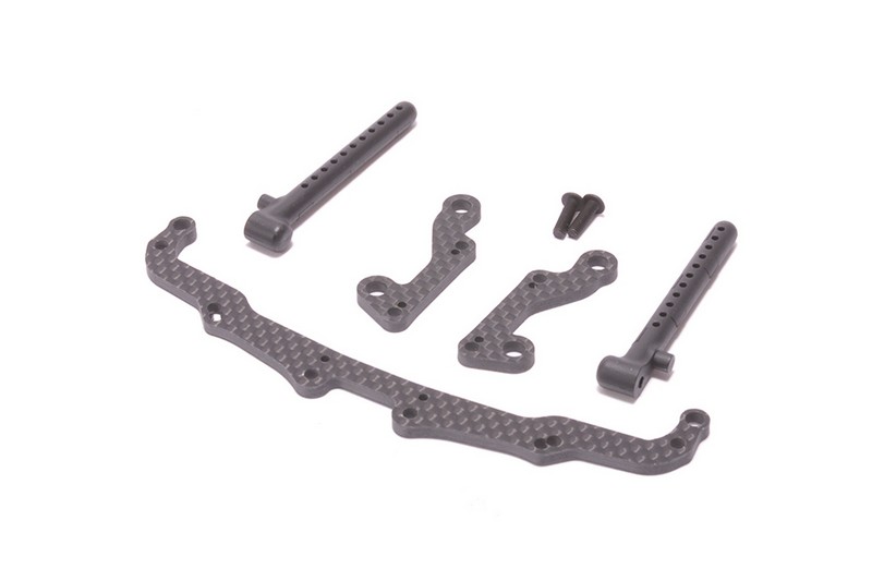 Schumacher U9078 - C/F Lightweight Rear Shock Mount Set - Mi9