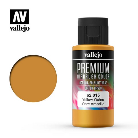 Vallejo VA62.015 - Premium RC - Yellow Ochre (60ml Bottle)