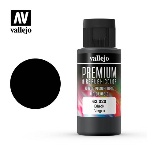 Vallejo VA62.020 - Premium RC - Black (60ml Bottle)