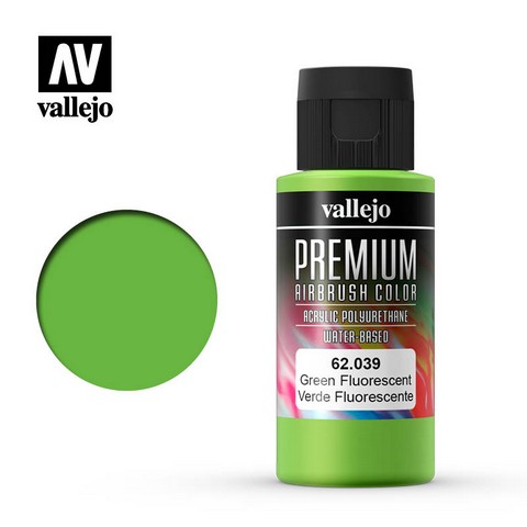 Vallejo VA62.039 - Premium RC - Fluorescent Green (60ml Bottle)