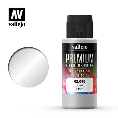 Vallejo VA62.048 - Premium RC - Silver (60ml Bottle)