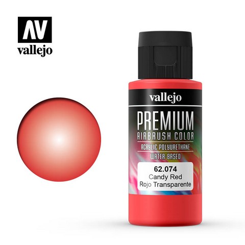 Vallejo VA62.074 - Premium RC - Candy Red (60ml Bottle)