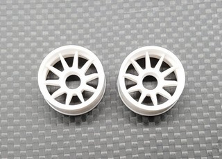 GL Racing WHC008-1 - RWD R10 Machine Cutted White Rim - Wide (W1)