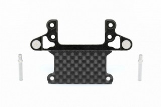 X-Power ALU. 7075-T6 FRONT LOWER ARM SET W/ CARBON FIBER COVER PLATE (WIDE) (BLACK)