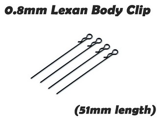 Atomic 0.8mm Lexan Body Clip - 4 pcs (51mm length)